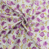 Popeline Imprimé Violette sur Fond Blanc - Maison Klem