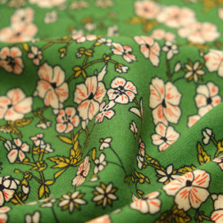 Brigitte Green Printed Viscose - Maison Klem