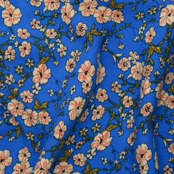 Brigitte Blue Printed Viscose - Maison Klem