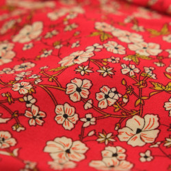 Brigitte Red Printed Viscose - Maison Klem