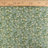 Viscose with a small blue floral print on a khaki background - Maison Klem