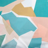 Viscose with Abstract Geometric Pattern in Blue, Green, Beige, and Nude - Maison Klem