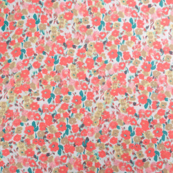 Viscose with Small Country Flowers in Coral - Maison Klem