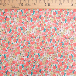 Viscose with Small Country Flowers in Coral - Maison Klem