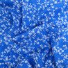 Royal Blue Viscose with Small White Flowers - Maison Klem