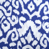 White and Navy Blue Ethnic-Print Viscose - Maison Klem
