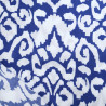 White and Navy Blue Ethnic-Print Viscose - Maison Klem