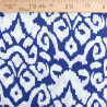 White and Navy Blue Ethnic-Print Viscose - Maison Klem