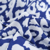 White and Navy Blue Ethnic-Print Viscose - Maison Klem