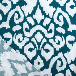 White and Emerald Ethnic-Print Viscose - Maison Klem