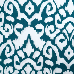 Viscose Motif Ethnique Blanc et Emeraude - Maison Klem