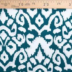 White and Emerald Ethnic-Print Viscose - Maison Klem