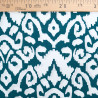 Viscose Motif Ethnique Blanc et Emeraude - Maison Klem