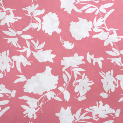 Viscose Vieux Rose Fleurs Blanches - Maison Klem