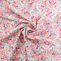 Ecovero Viscose with Pink Floral Print - Maison Klem