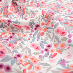 Viscose Ecovero Motif Floral Rose - Maison Klem