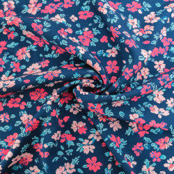 Ecovero Viscose with Fuchsia Floral Print - Maison Klem