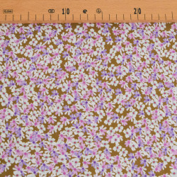 Khaki-Background Daisy-Print Poplin - Maison Klem