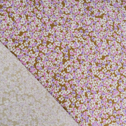 Khaki-Background Daisy-Print Poplin - Maison Klem