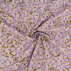 Popeline Imprimé Marguerite Fond Kaki - Maison Klem