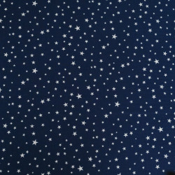 Navy-Printed Poplin with Star Pattern - Maison Klem