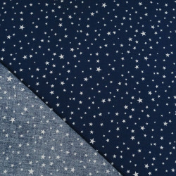 Navy-Printed Poplin with Star Pattern - Maison Klem