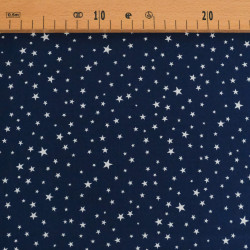 Navy-Printed Poplin with Star Pattern - Maison Klem