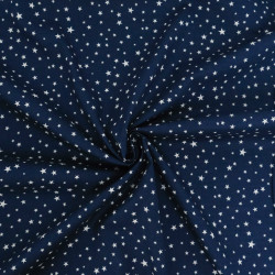 Navy-Printed Poplin with Star Pattern - Maison Klem