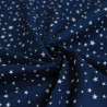 Navy-Printed Poplin with Star Pattern - Maison Klem