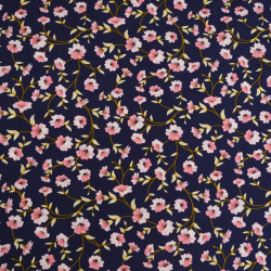 Star Print Poplin, Navy Background  - Maison Klem