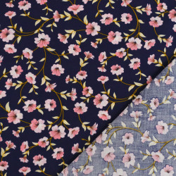 Star Print Poplin, Navy Background  - Maison Klem