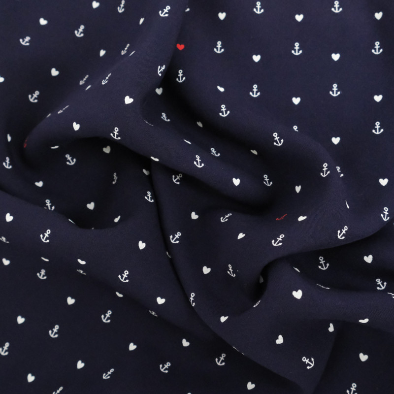 Navy Print Viscose - Maison Klem