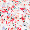 Jersey van viscose en elastaan met rode en blauwe bloemenprint - Maison Klem