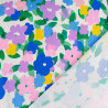 Viscose met print van roze, paarse en blauwe bloemen - Maison Klem