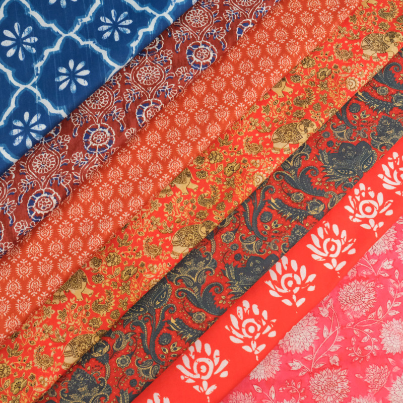 Popelín de algodón de inspiración india Jaipur - Maison Klem