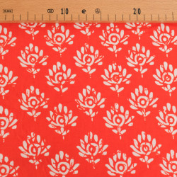 Popelina de algodón de inspiración india Jaipur Mandarina - Maison Klem