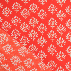 Popelina de algodón de inspiración india Jaipur Mandarina - Maison Klem