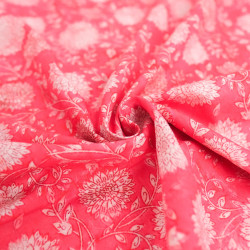 Popeline de Coton Inspiration Indienne Légende Rose - Maison Klem