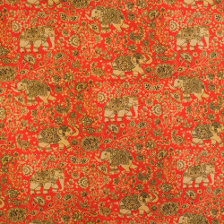 Popeline de Coton Inspiration Indienne Jaipur Eléphant - Maison Klem