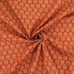 Katoenpopeline met Indiase inspiratie, kleur Terra - Maison Klem