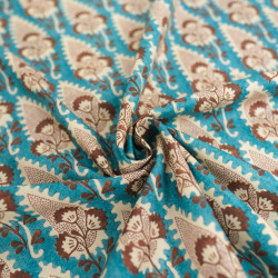 Indian-Inspired Elegance Blue Cotton Poplin - Maison Klem