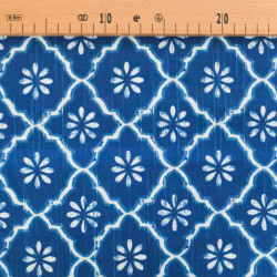 Popelín de algodón de inspiración tradicional india, azul - Maison Klem
