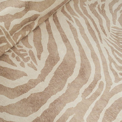 Beige Zebra-Print Shag Velvet - Maison Klem