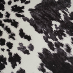 Kortstapelig fluweel Savane, koeienprint, zwart - Maison Klem