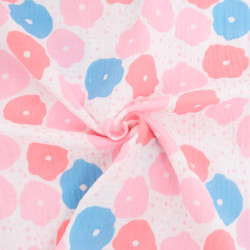Dubbelgaas met blauw-roze bloemenprint