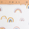 Double Gauze with Rainbow Print on an Ecru Background - Maison Klem