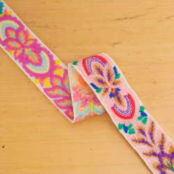 38mm White-Backed Floral Crochet Trim - Maison Klem