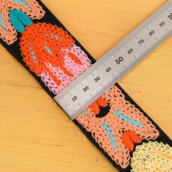 38mm Black-Backed Flower Crochet Trim - Maison Klem