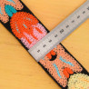 Häkelborte mit Blumen, schwarzer Hintergrund, 38 mm – Maison Klem