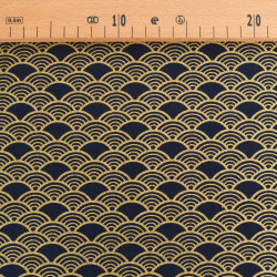 Bedruckte Baumwolle mit Lurex-Fäden, „Sensu Marine Or“ – Maison Klem